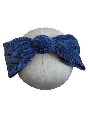 4/$25 Kidichic Navy Blue Corduroy Bow Headband